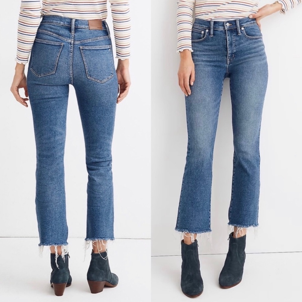 Madewell Cali Denim Boot Jeans Raw Edge Hem 27